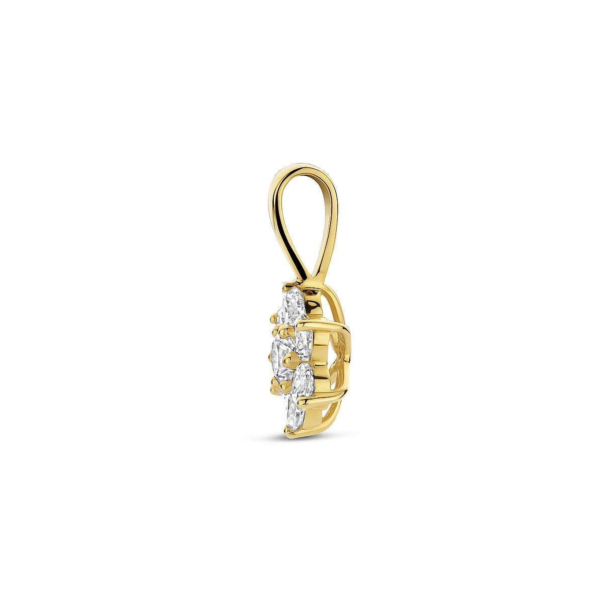 Goldanhänger mit Zirkonia – 14 Karat, Entourage-Stil