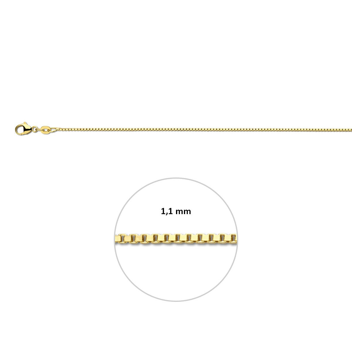 14K Gelbgold Armband mit Venezianerkette – 1.1mm