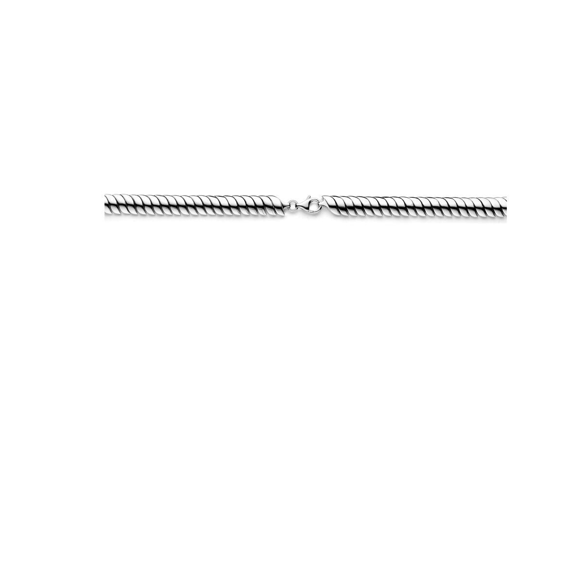 Silberne Damenkette – Omega-Glied rhodiniertes Silber 9 mm 45 cm