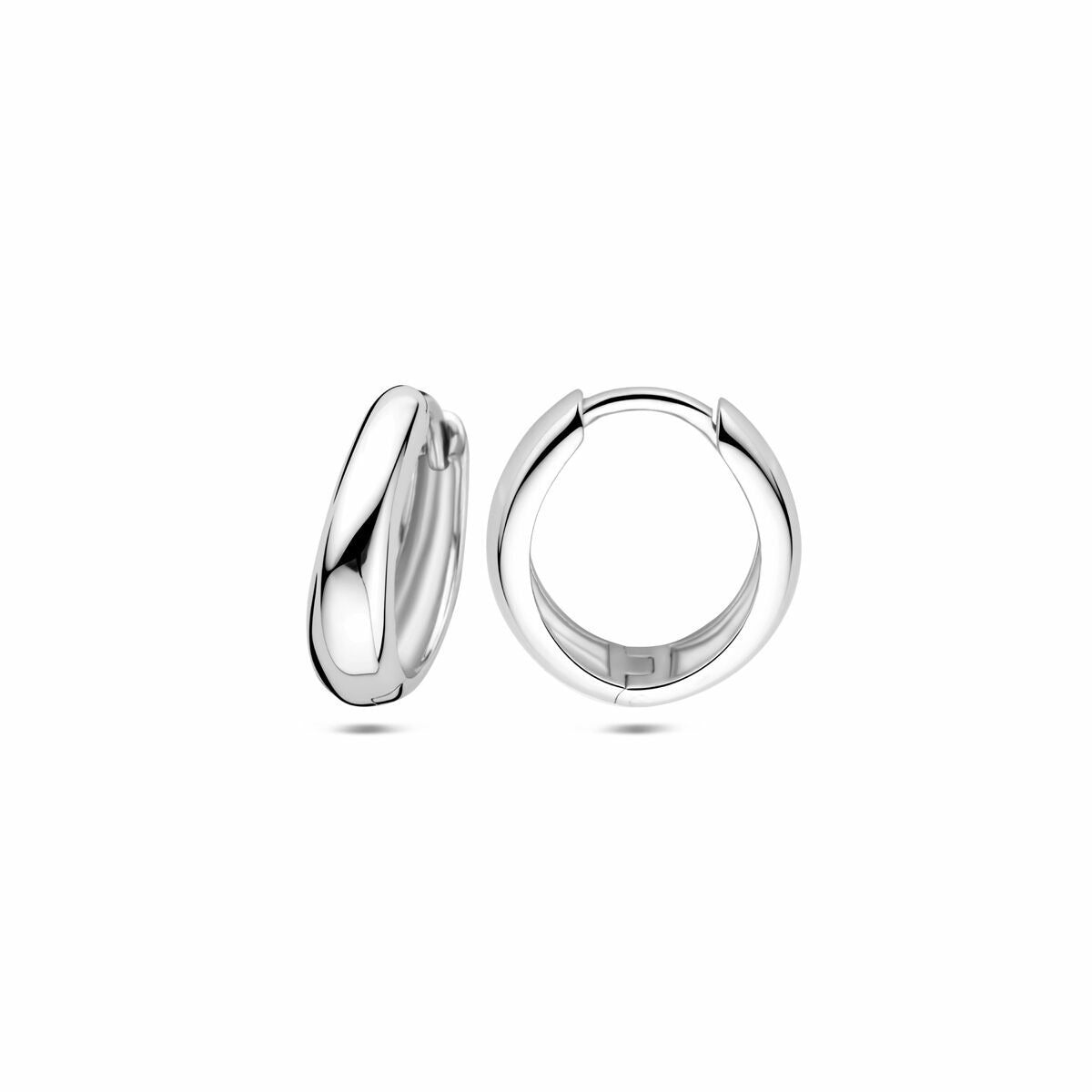 Damen-Creolen aus rhodiniertem 925er Silber, 15 mm