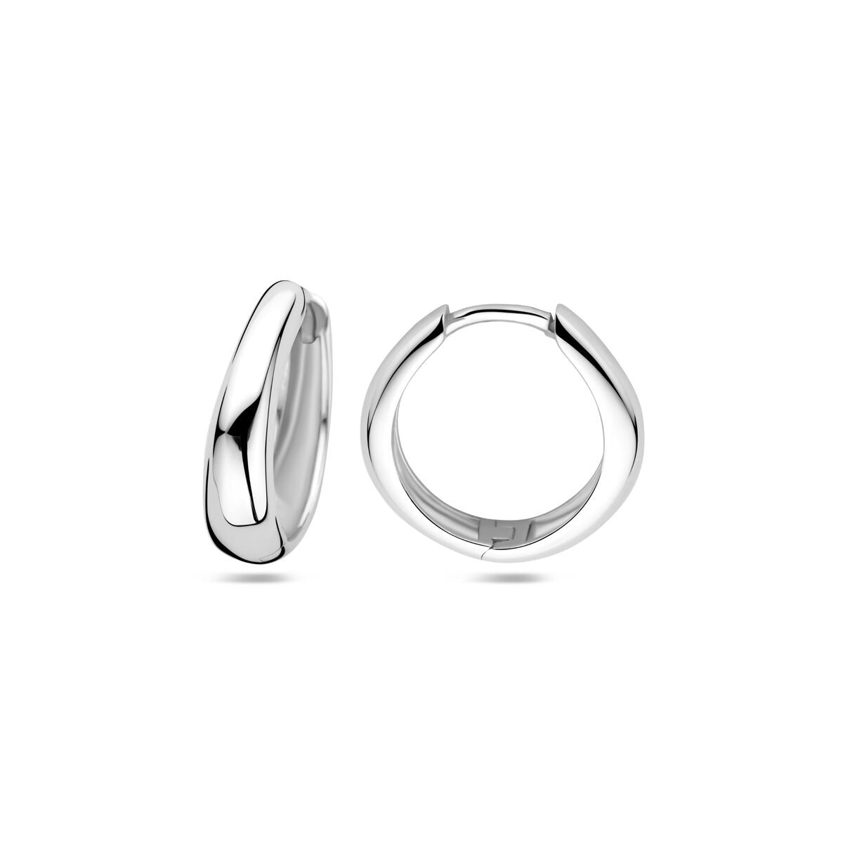 Silberne Ohrringe Damen – rhodiniertes 925er Silber, 16,5 mm