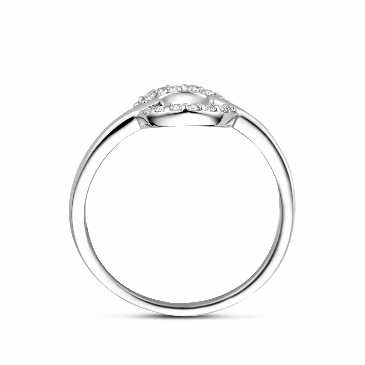 Damenring aus Silber mit Zirkonia – rhodiniert