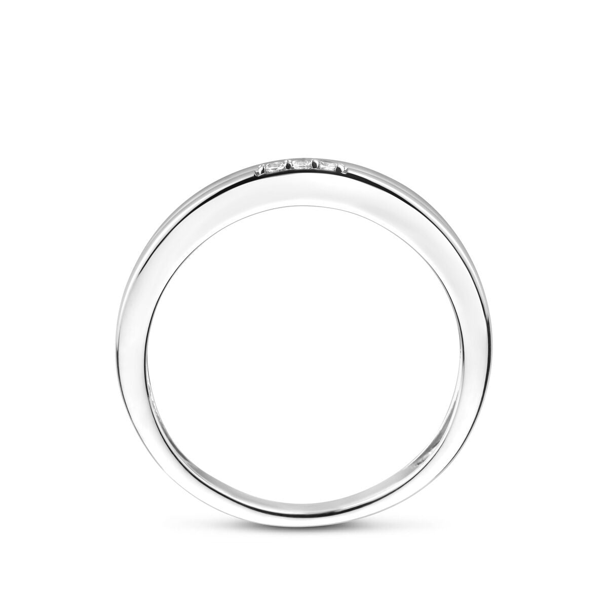 Silberring mit Zirkonia – rhodiniertes 925er Silber