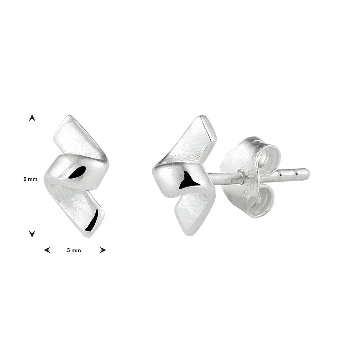 Silberne Ohrstecker in schlichter V-Form