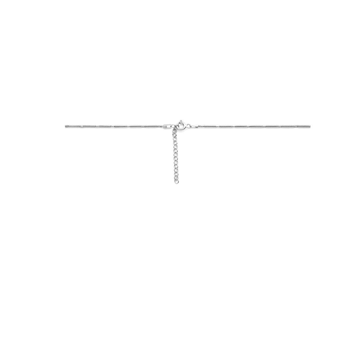 Silberkette ohne Anhänger – rhodiniertes Schlangencollier für Damen 1,5 mm 41 + 4 cm