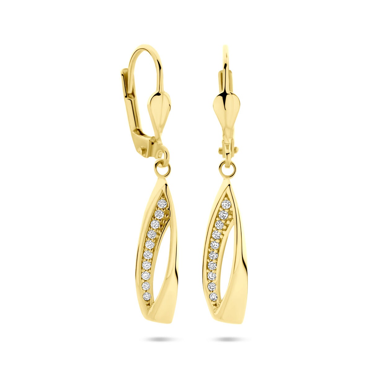 14k Gelbgold-Ohrhänger mit Zirkonia