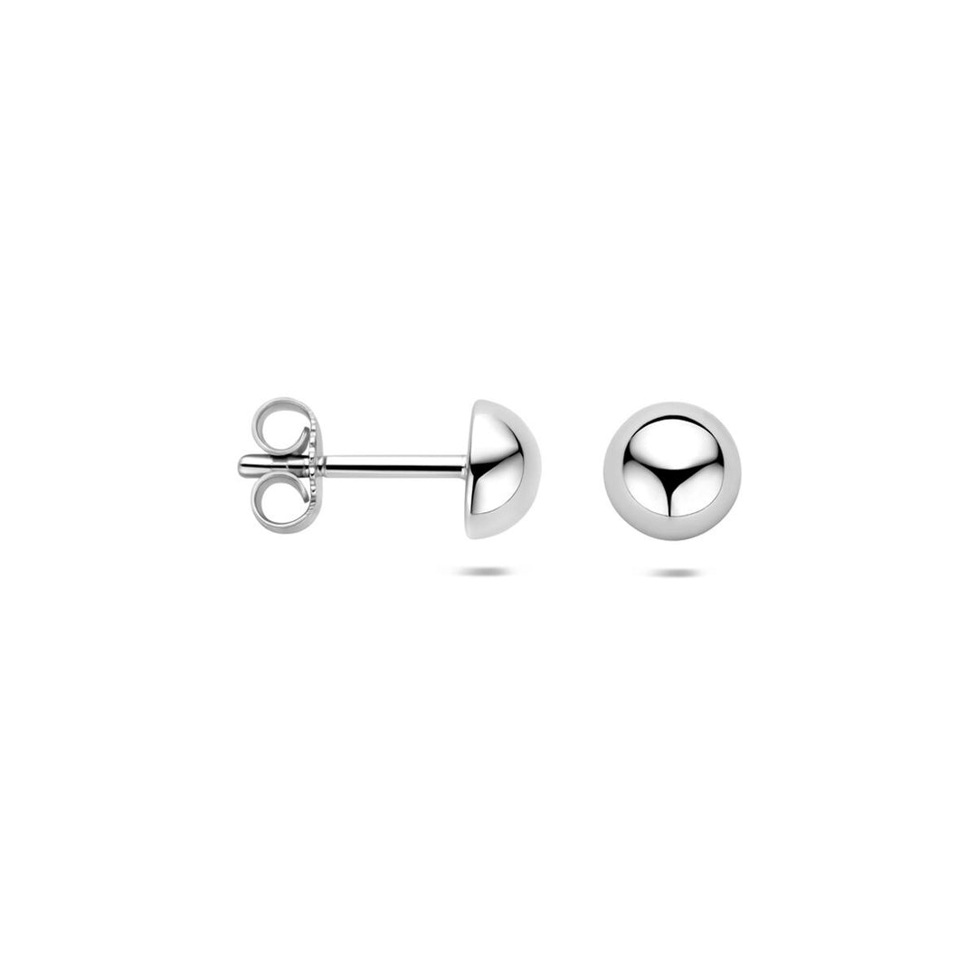 Ohrstecker Halbkugel Silber rhodiniert