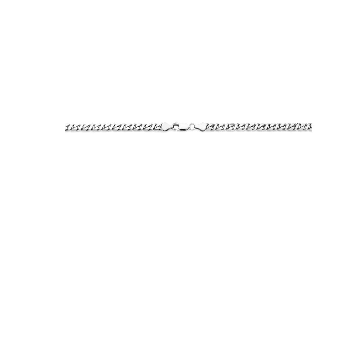 Silberne Herrenhalskette – Rhodiniertes Gourmette-Collier 5,2 mm