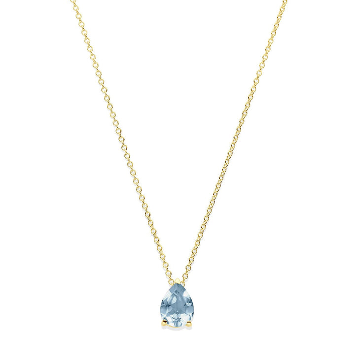 Halskette Blautopas 42 – 44 cm 14K Gelbgold