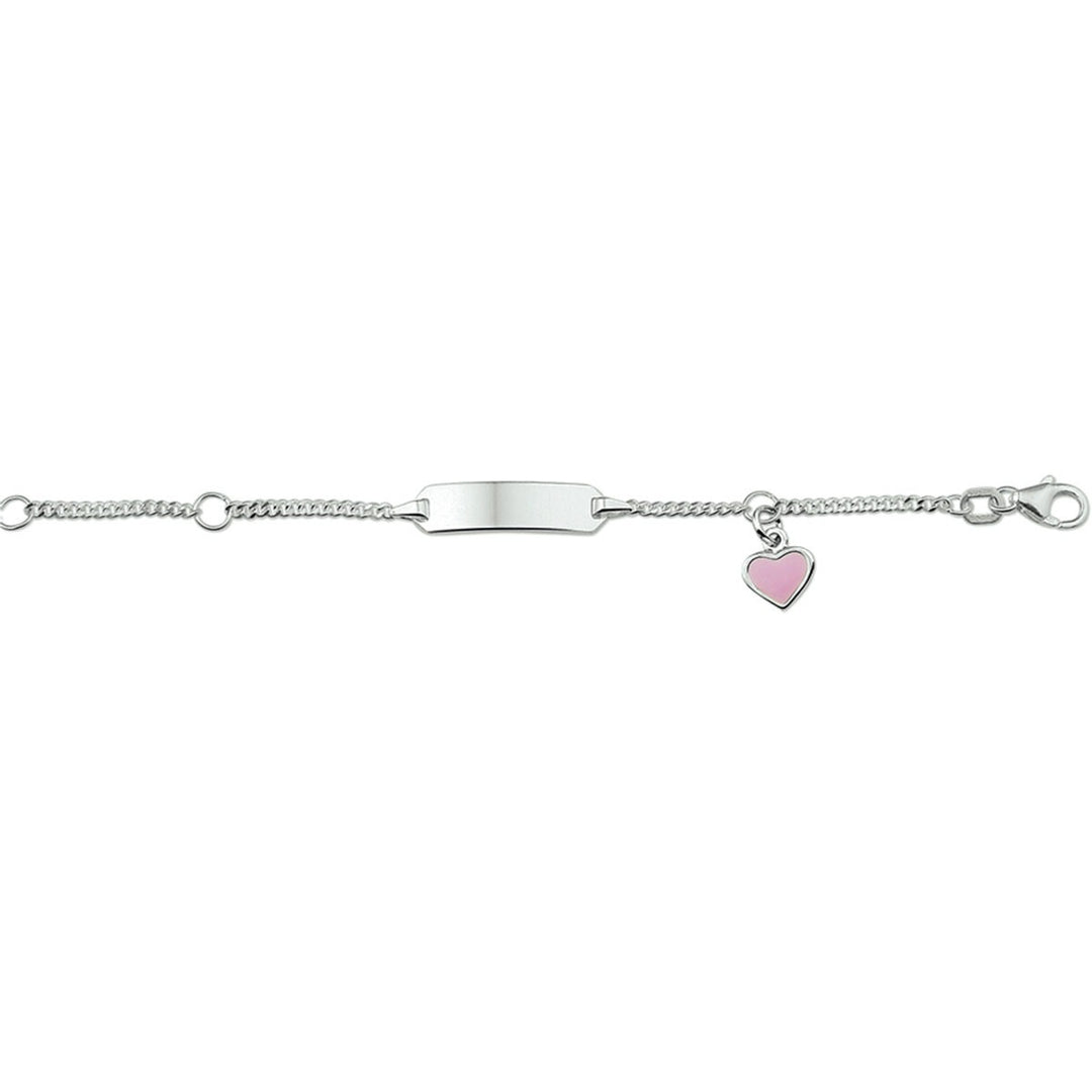 Gravurarmband Herz Emailleplatte 5,0 mm Silber rhodiniert