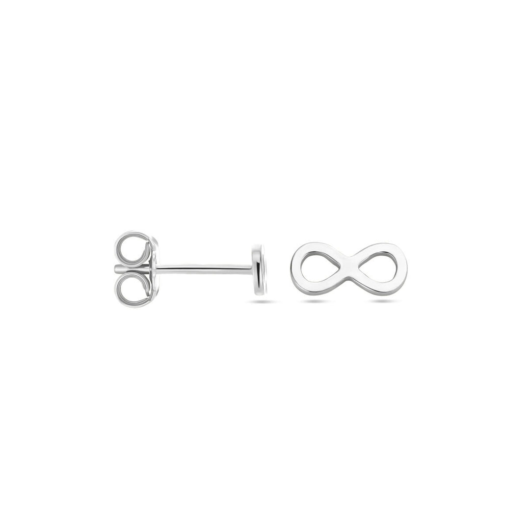 Ohrstecker Infinity Silber rhodiniert