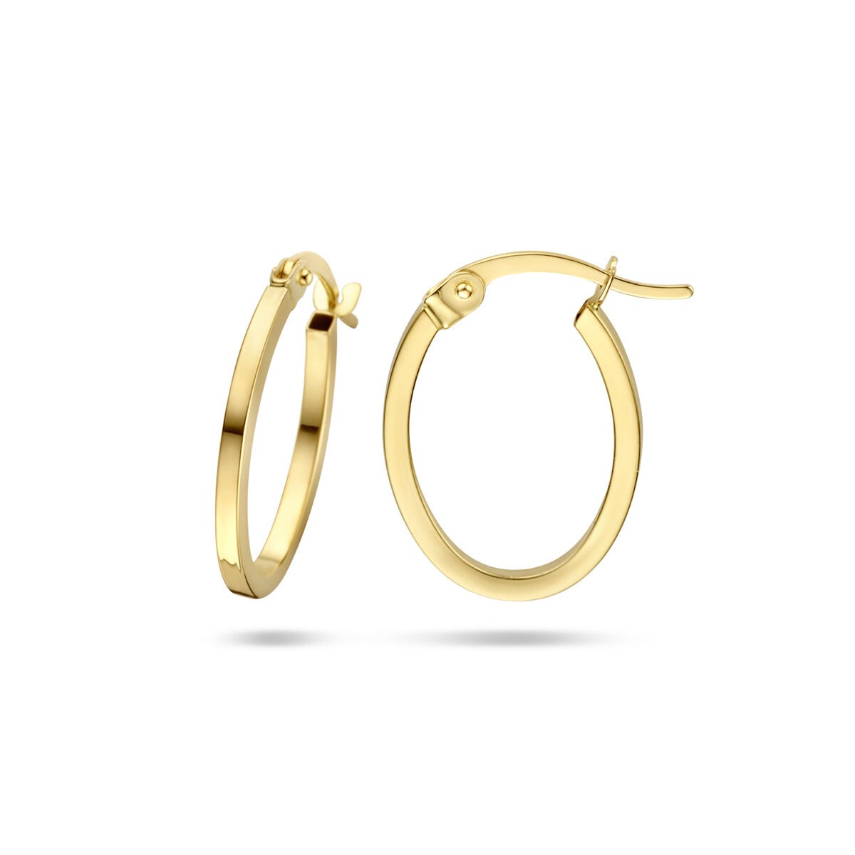 9k Gelbgoldfarbene Creolen – schlankes und elegantes Design