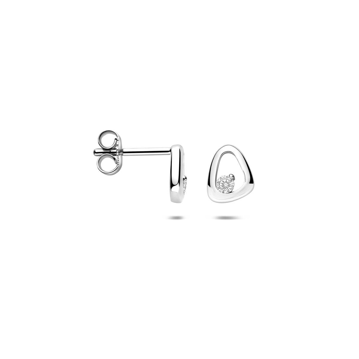 Silberne Ohrstecker mit Zirkonia 925 rhodiniert – 7,5 mm
