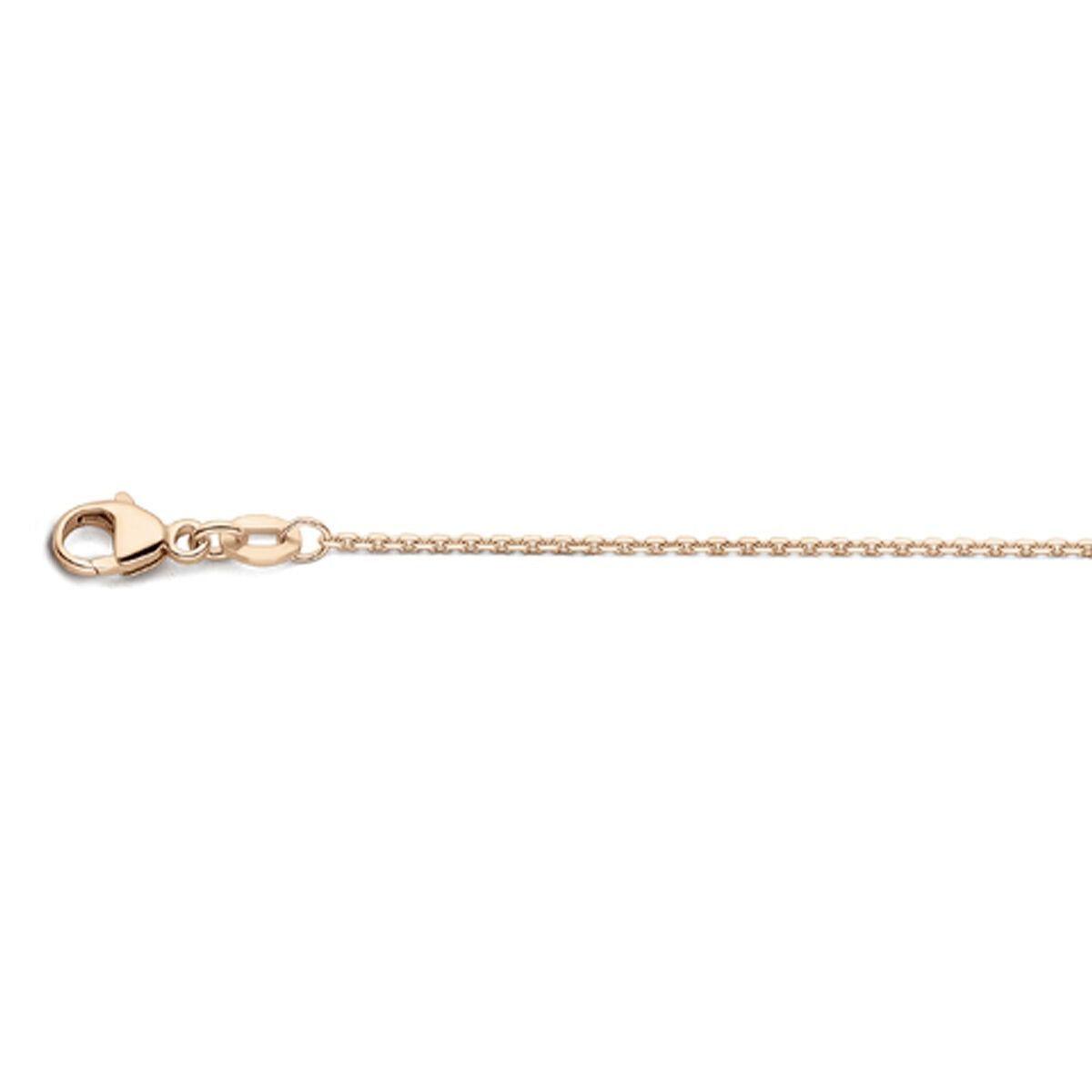 18k rosegoldene Damenkette mit Ankerdesign, 45 cm lang und feiner Gliederung