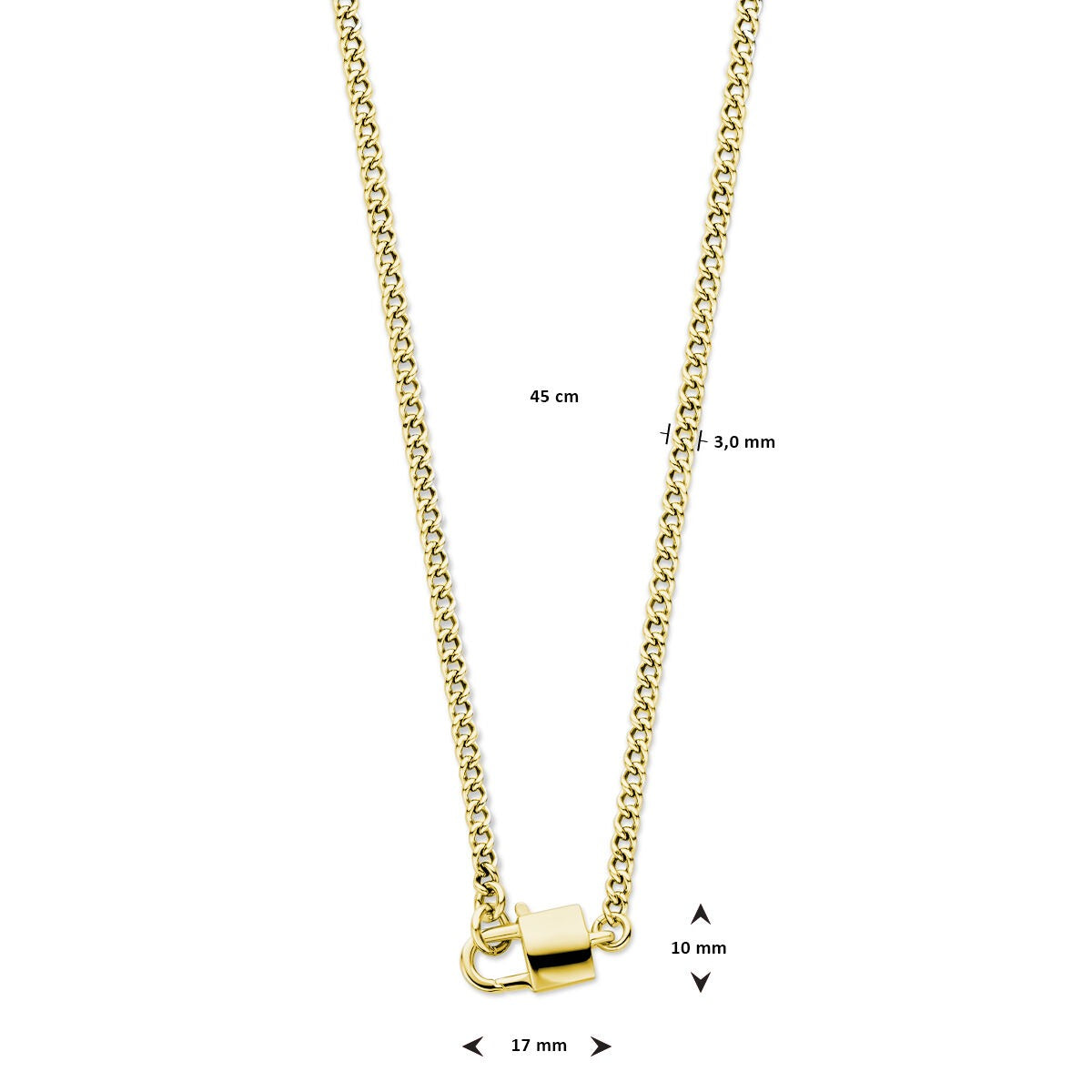 Goldfarben vergoldete Damen-Halskette aus Silber – Collier mit Schlosshänger
