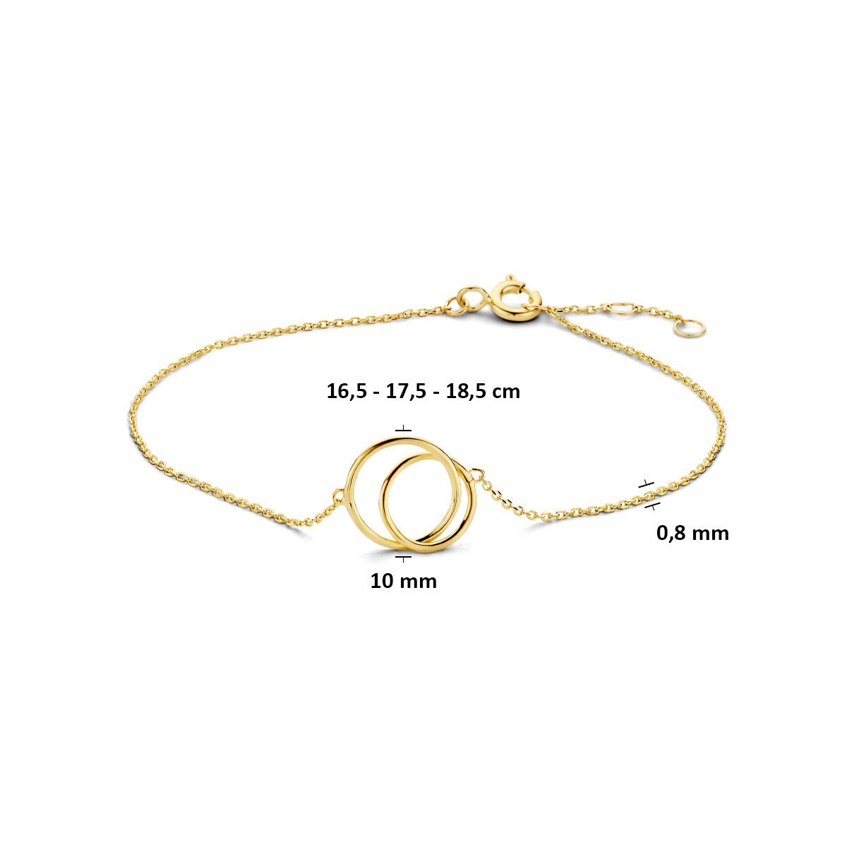 9k Gelbgold-Damenarmband – verstellbare Tragelänge