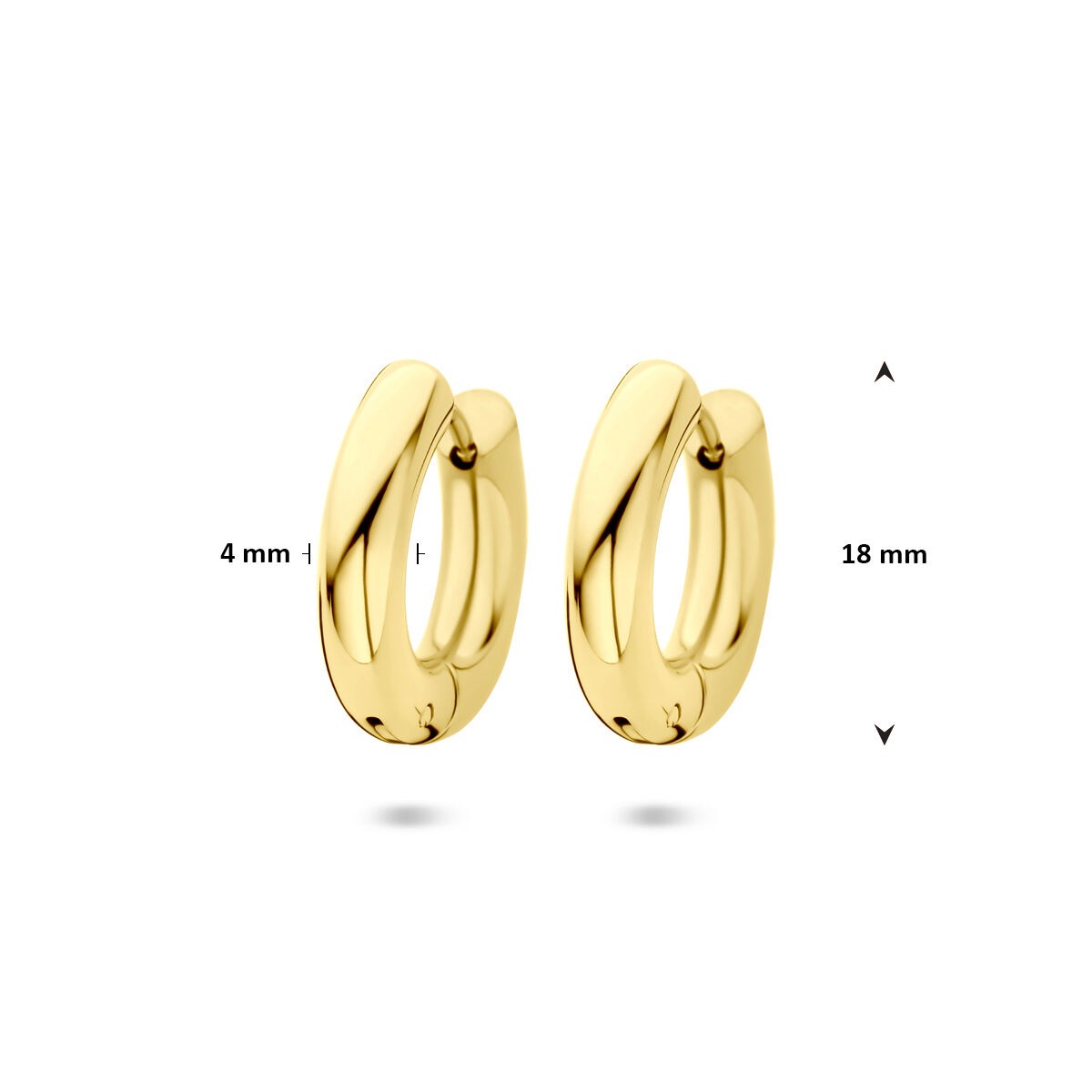 Goldfarbene Klappcreolen aus Edelstahl 18x4mm