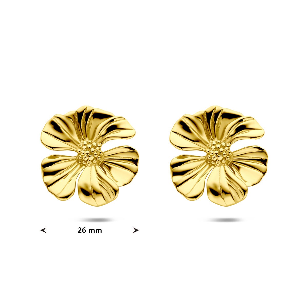 Stahl-Ohrstecker Blume gelb Damen 26 mm