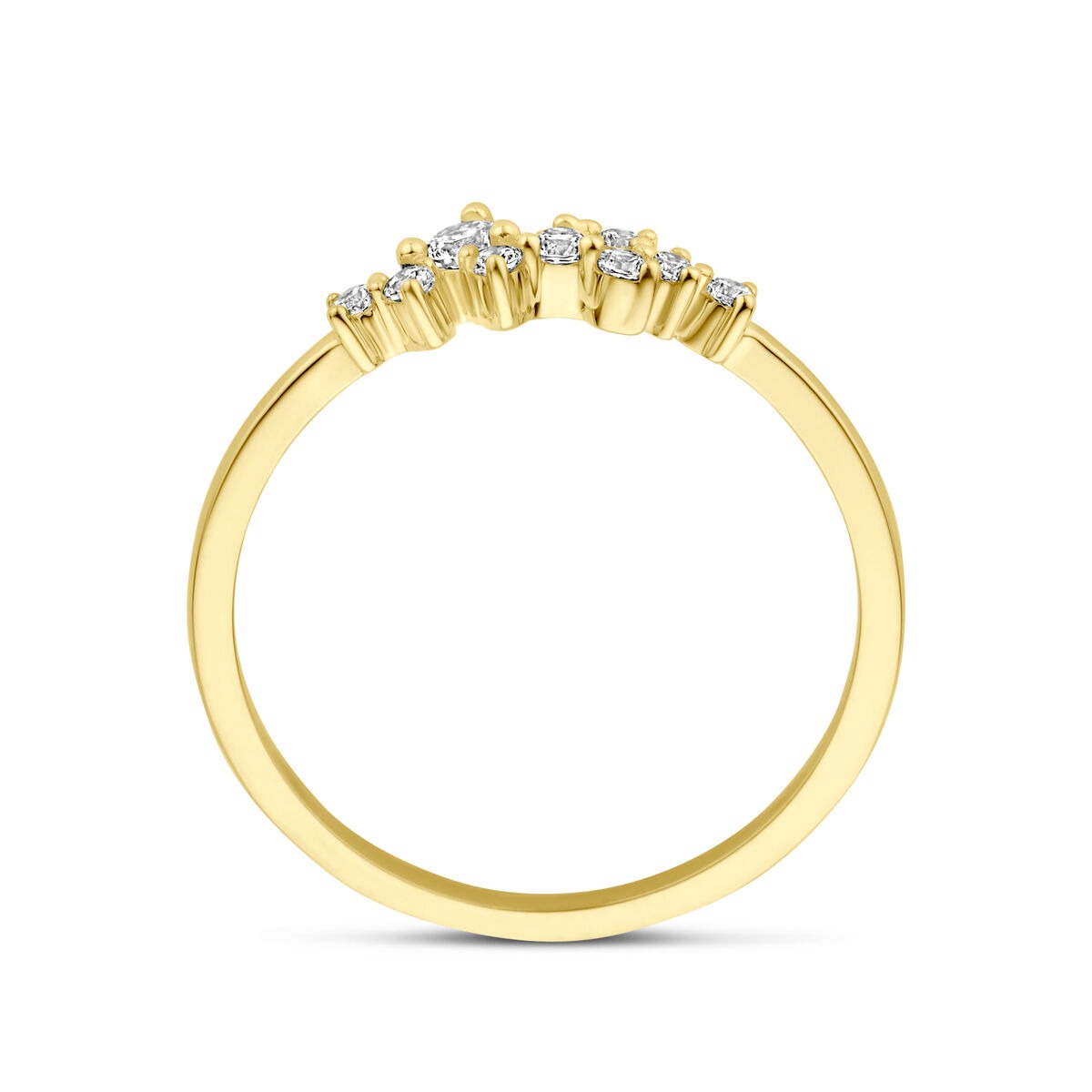 9K Gelbgold-Damenring mit Zirkonia – brillant und raffiniert