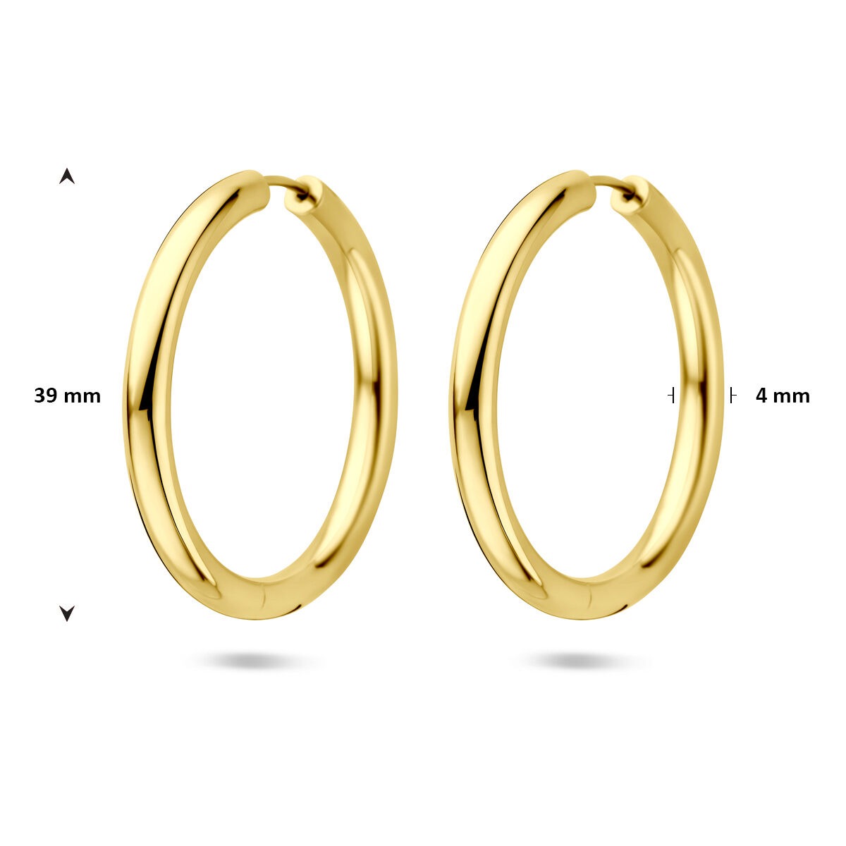 Vergoldete Klappcreolen 925 – 39 mm