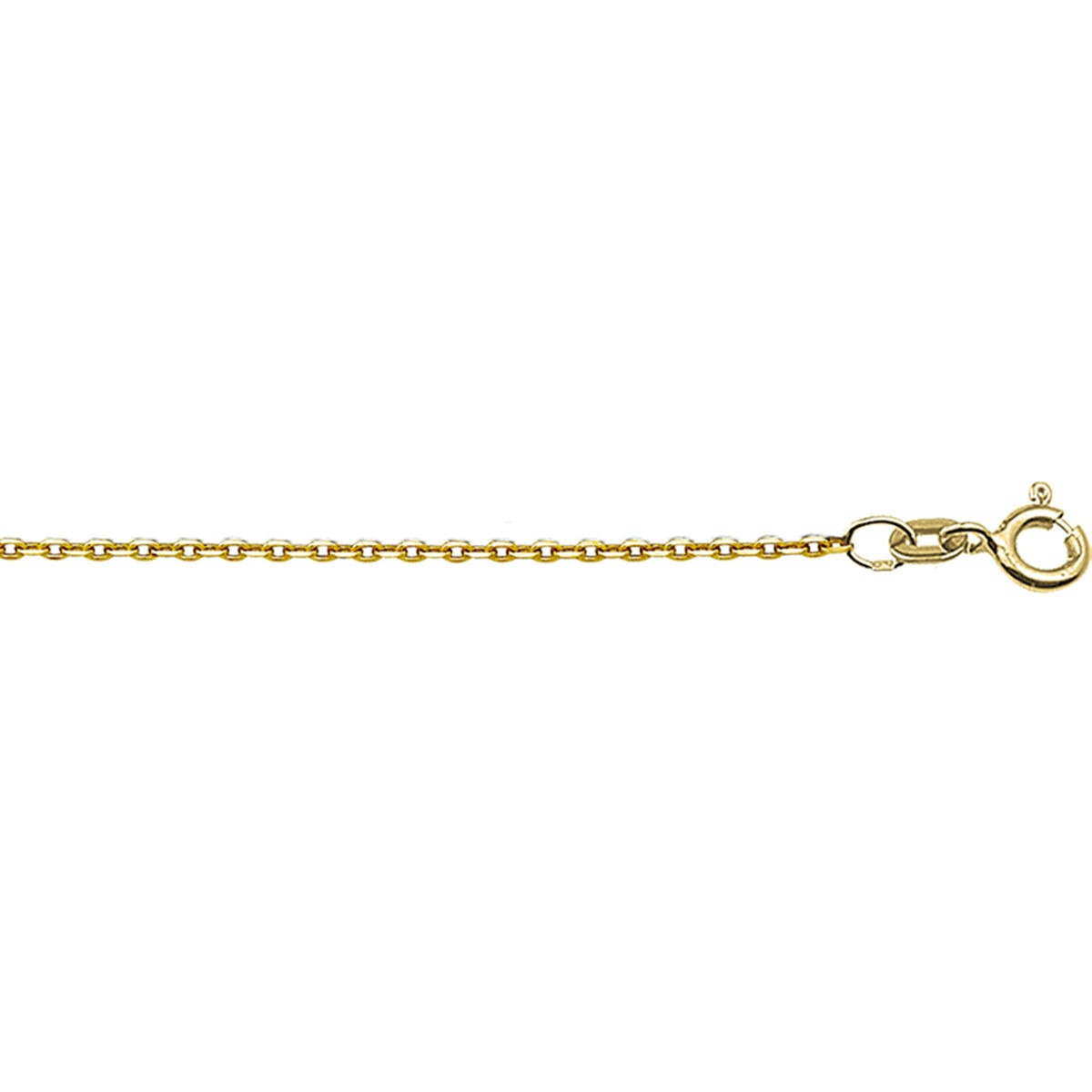 18k gelbgoldene Kette mit flachen Ankergliedern und Karabinerverschluss