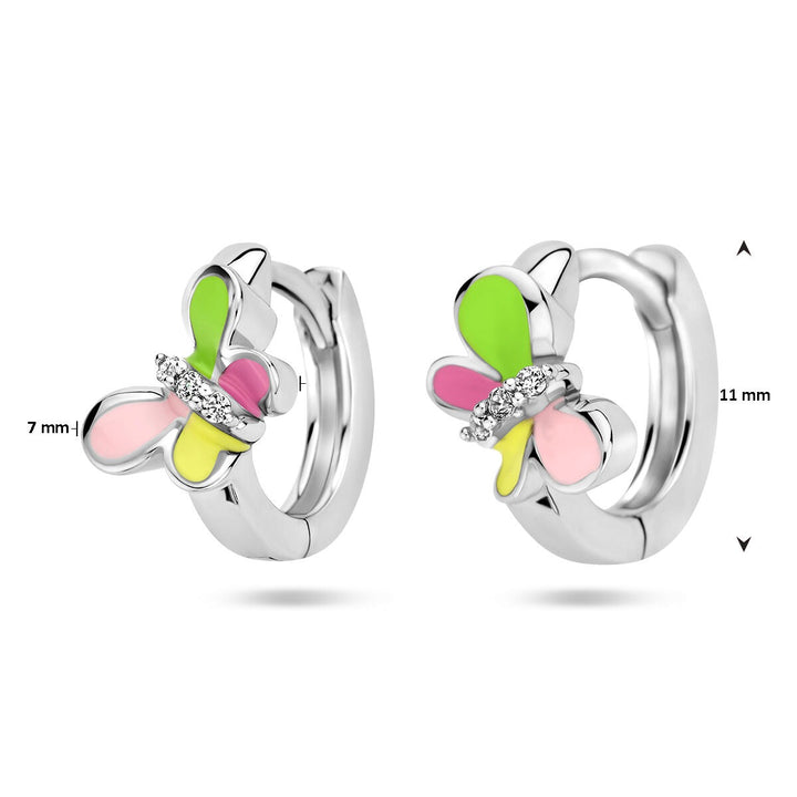 Ohrhänger Schmetterling Zirkonia Silber rhodiniert