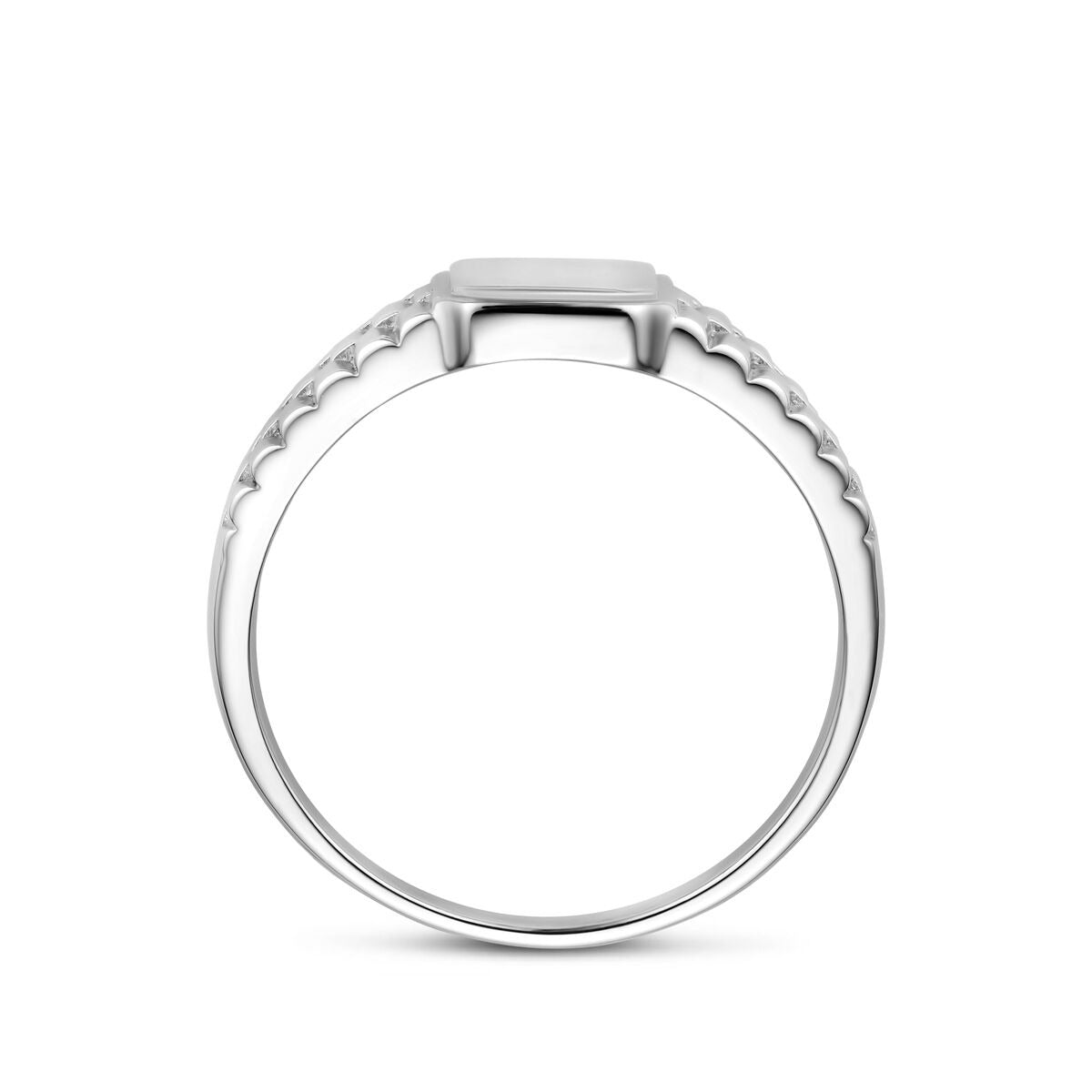 Rhodinierter Herrenring aus 925er Silber