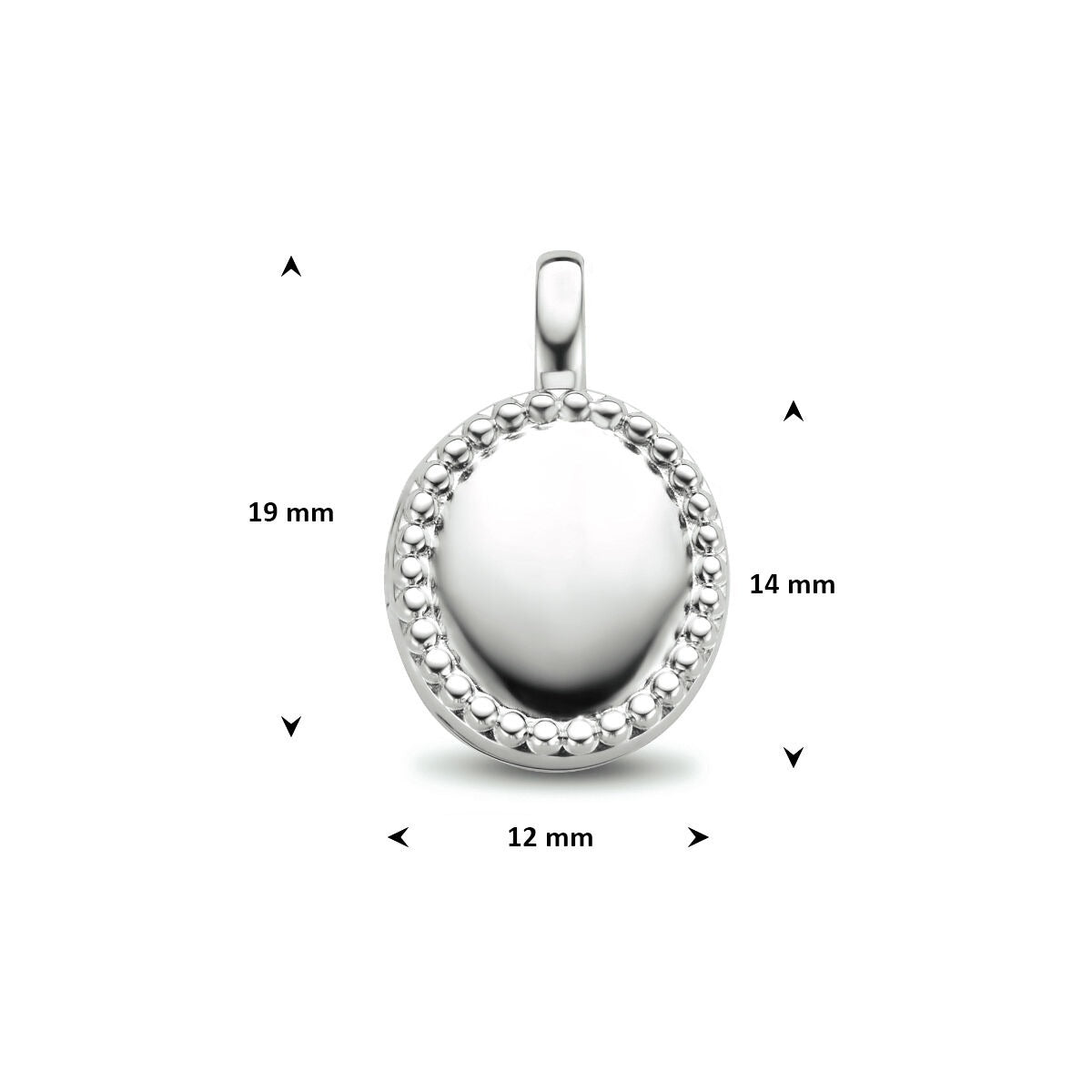 Silberne Kette mit Anhänger Medaillon Oval