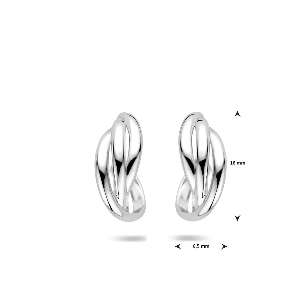 Gedrehte Ohrstecker aus Silber – rhodiniertes 925er Silber, 16 x 6.5 mm
