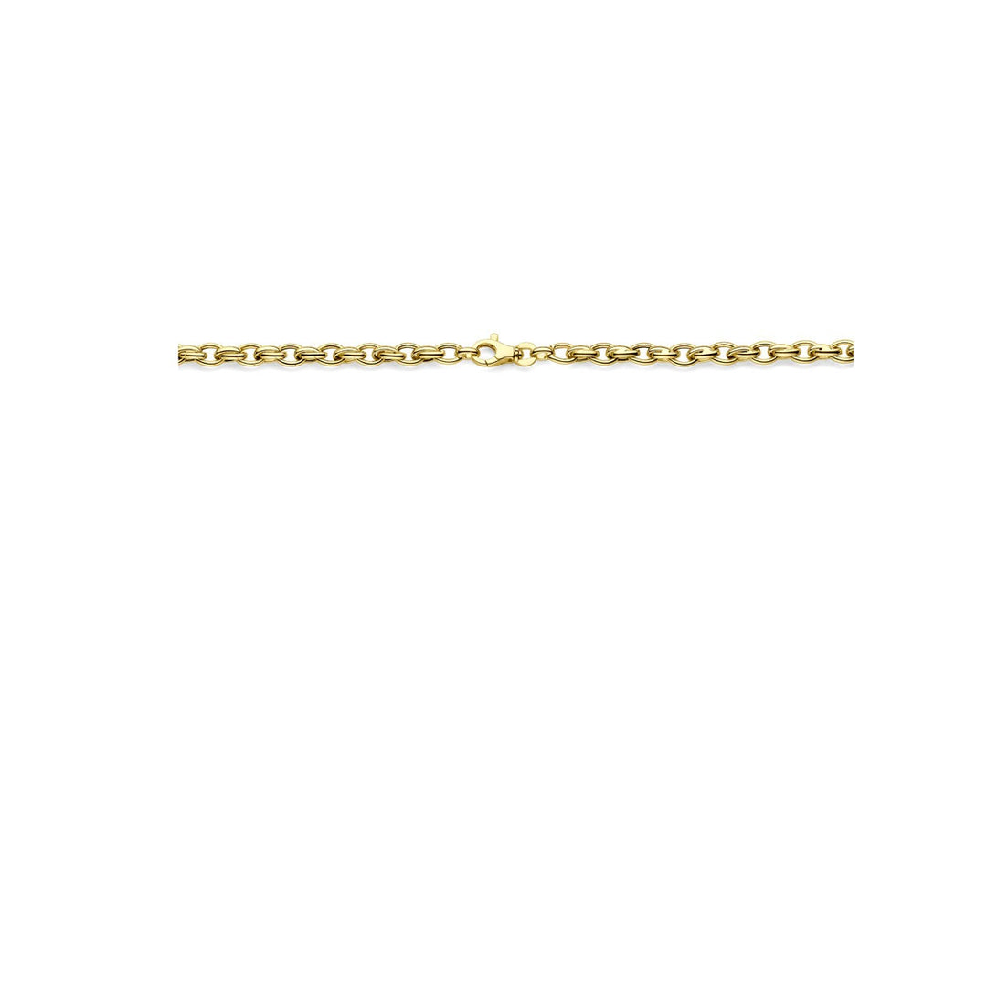 9k Geelkleurig collier met fantasie schakel 45 cm
