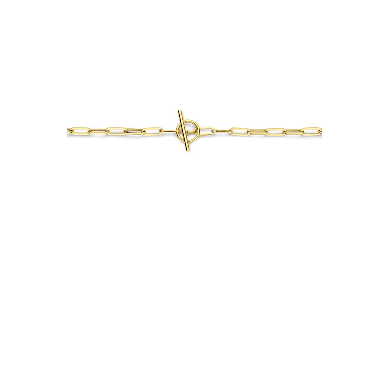 14 Karat Gelbgold Damen Collier mit Knebelverschluss – Ankerkette