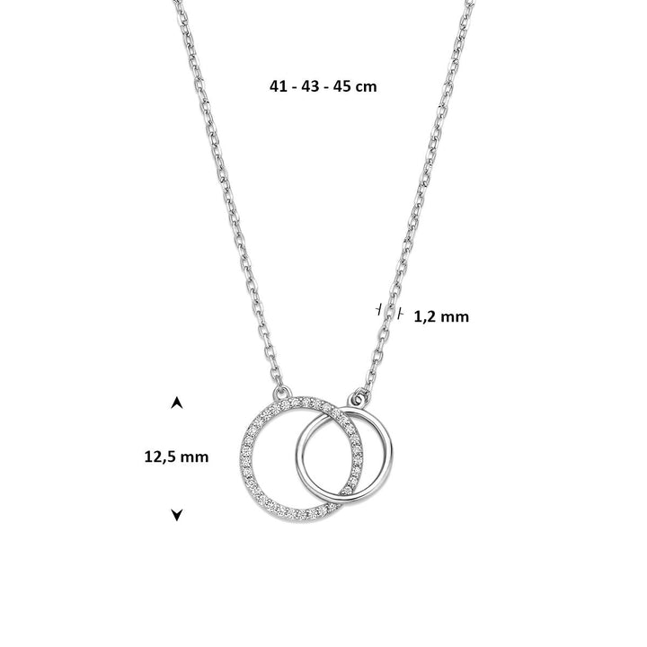 Gerhodineerd 925 zilveren collier met zirkonia