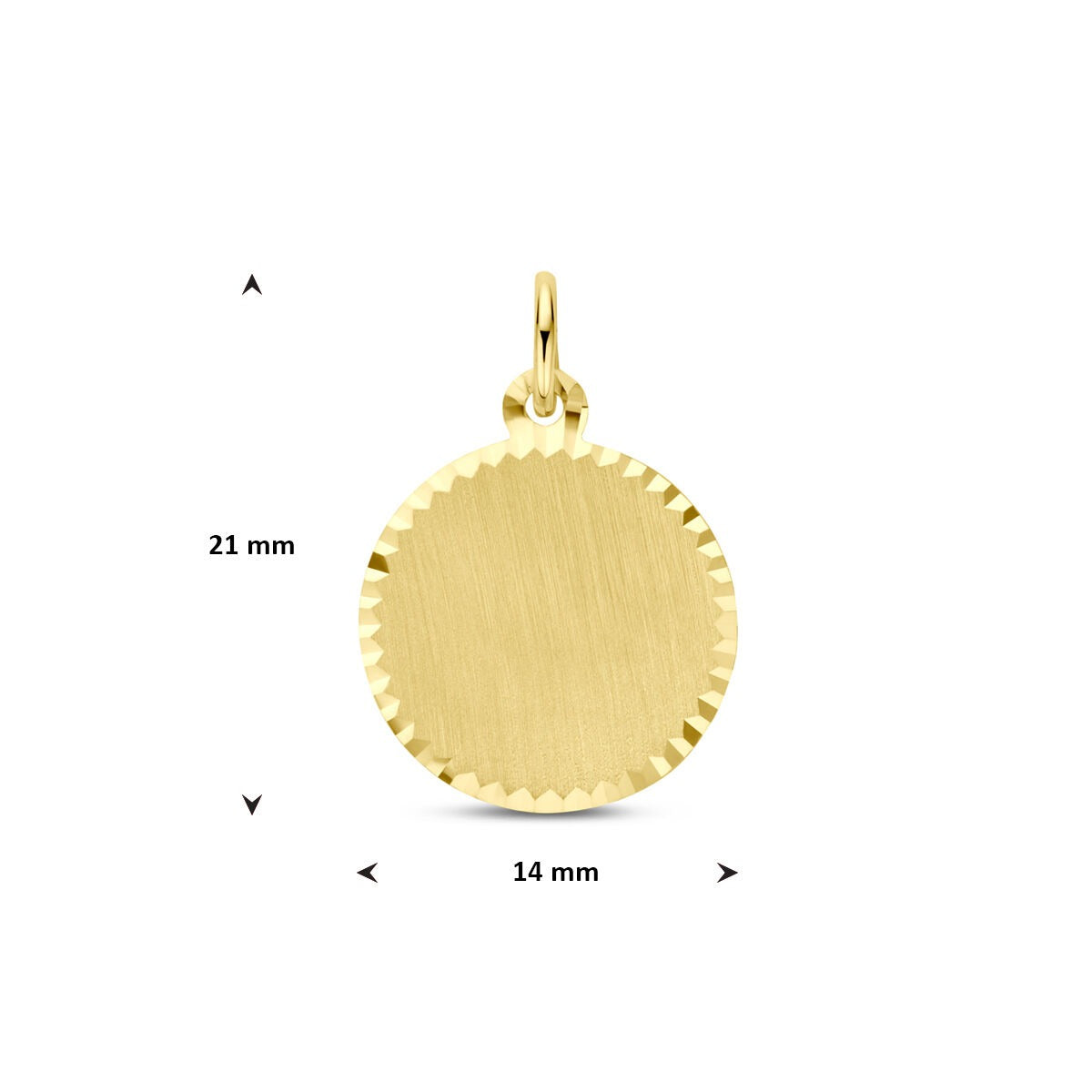 14 Karat Gelbgold diamantbesetzter Gravuranhänger Damen