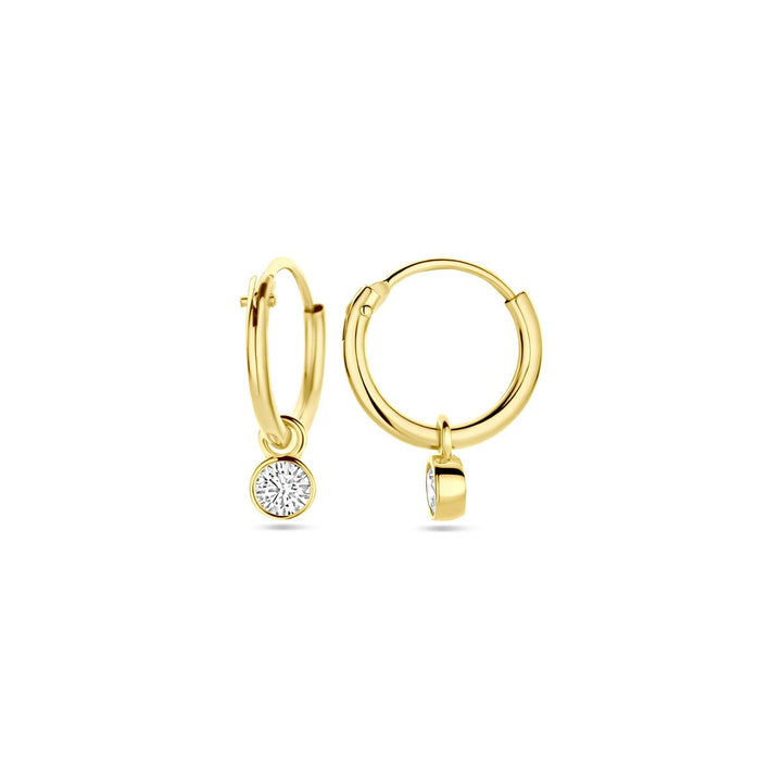 Ohrringe mit Anhänger Zirkonia 14K Gelbgold