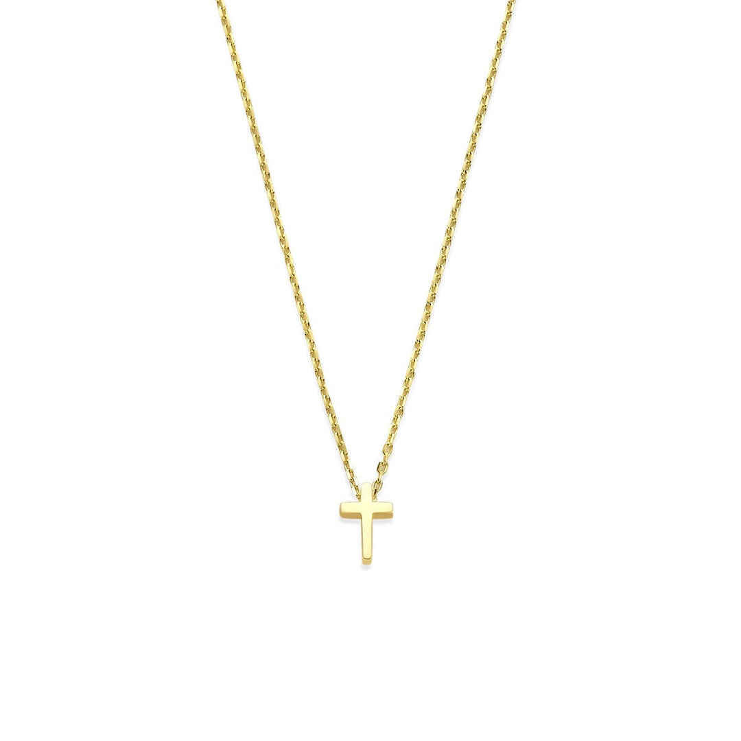 9k goudkleurig collier met kruisje
