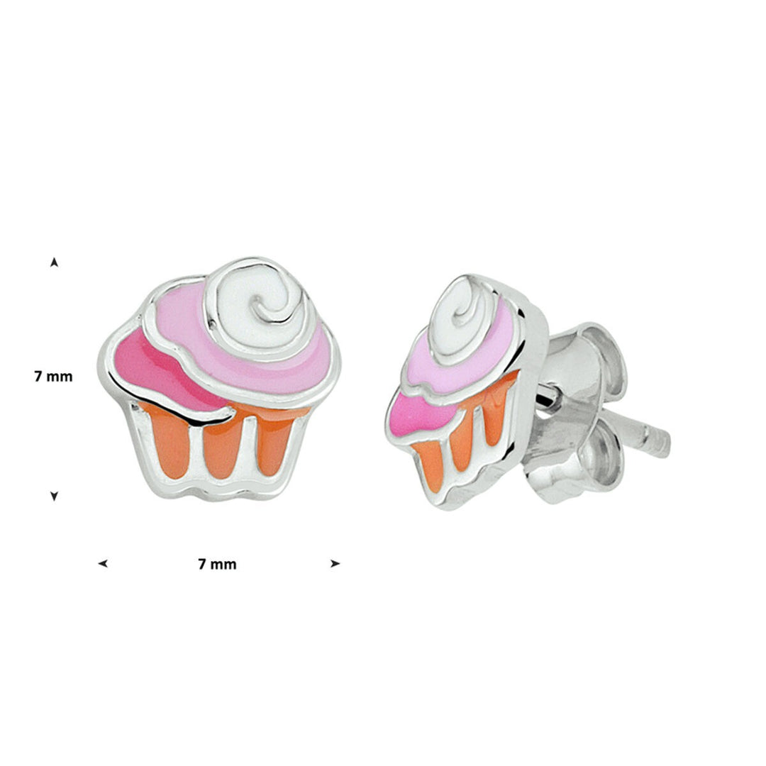 Ohrstecker Cupcake Silber rhodiniert