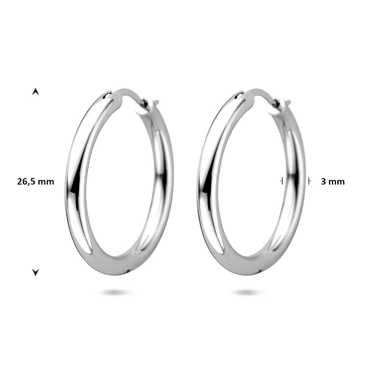 Silberne Ohrringe 925 rhodiniert – 26,5 mm