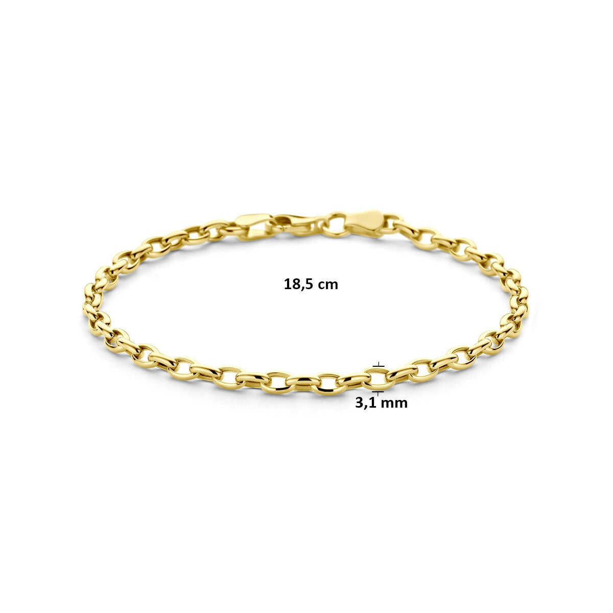 9K Gelbgold Anker-Gliederarmband