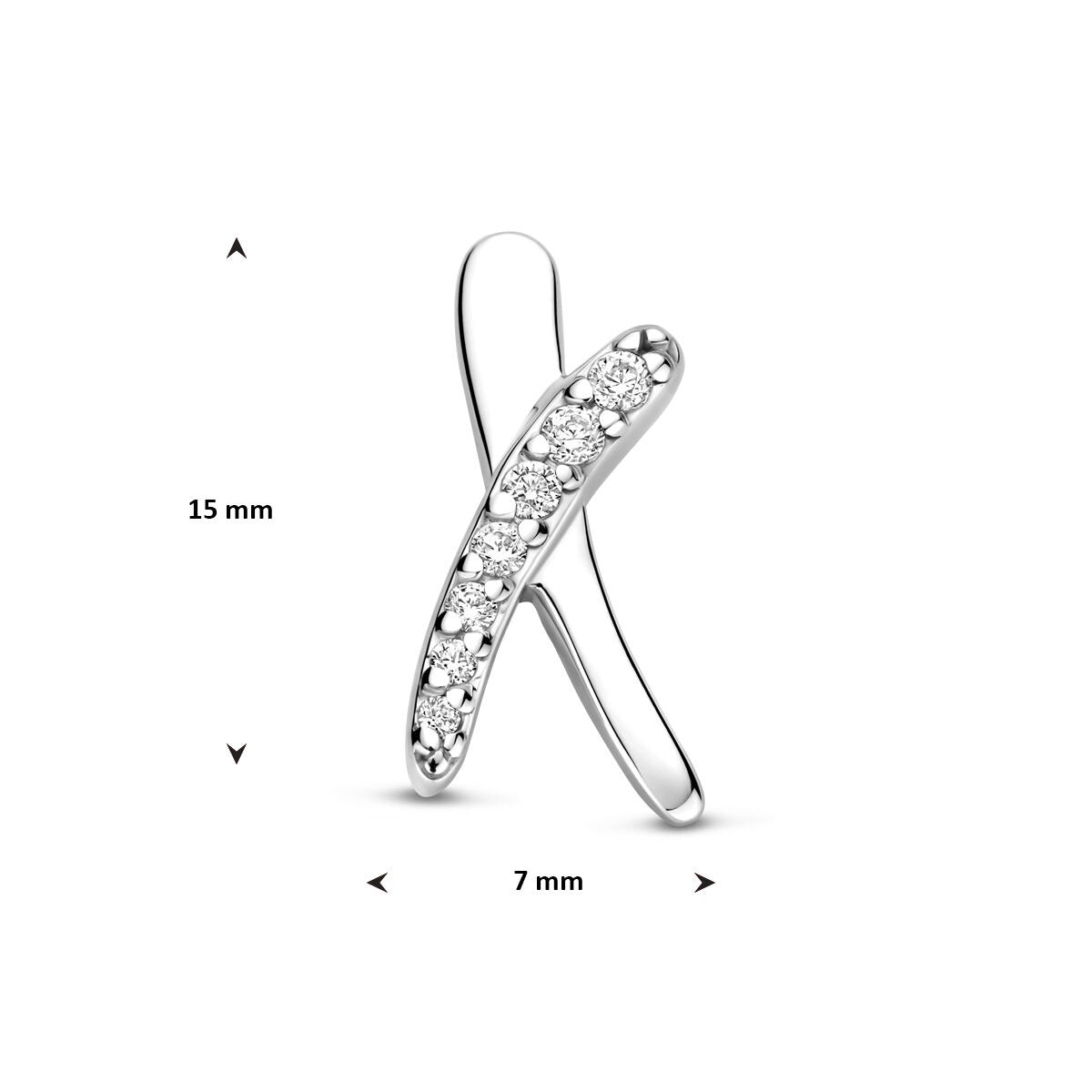 Silberanhänger Damen mit Zirkonia – Pavé-Fassung 15 mm