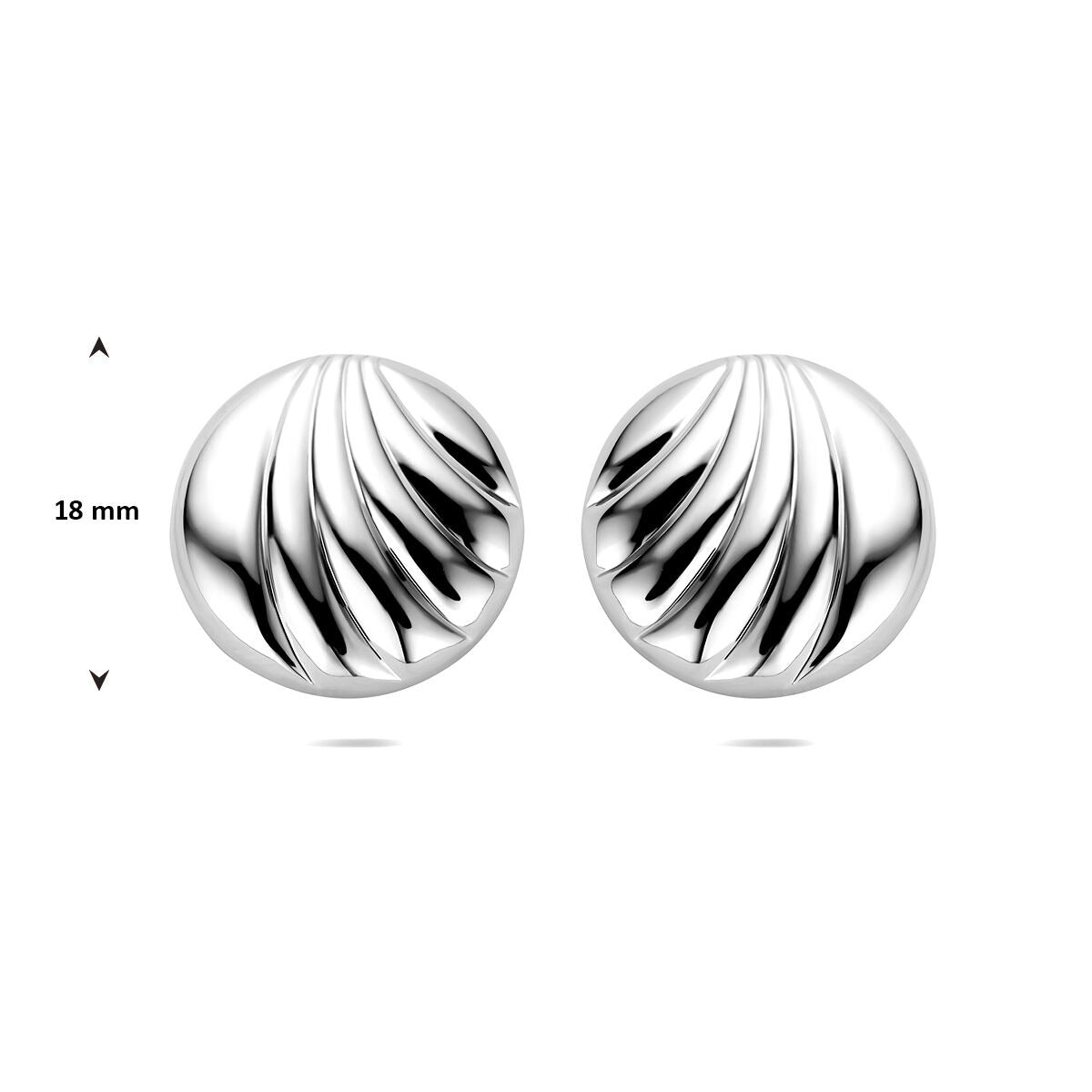 Rhodinierte Damen-Ohrstecker aus Silber – 18 mm
