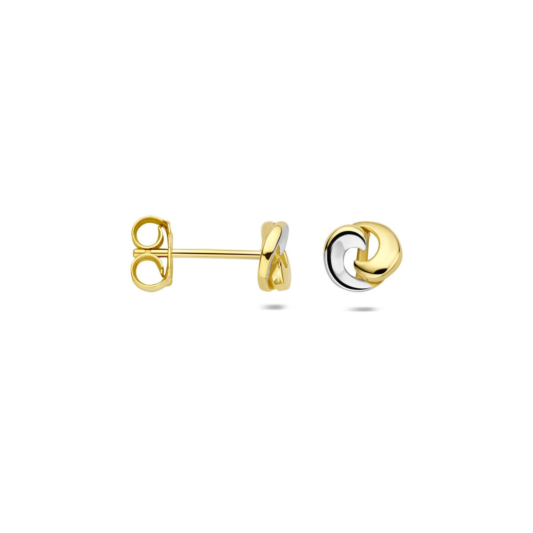 Ohrstecker zweifarbig gestempelt 14K Gelbgold