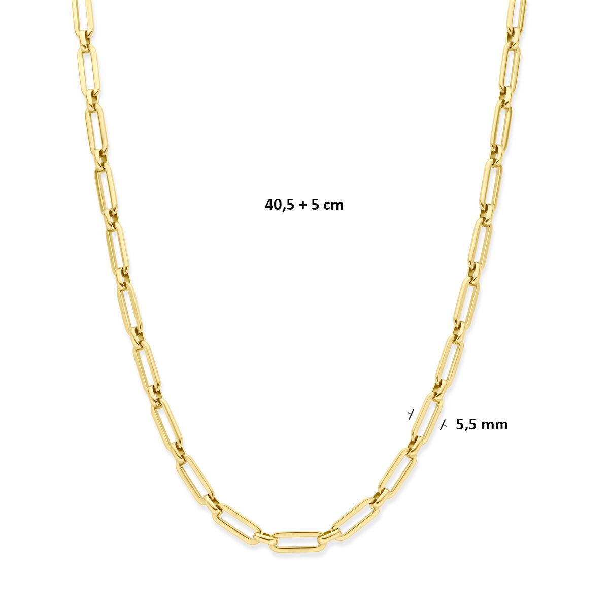 Damenhalskette aus Edelstahl mit goldfarbener Beschichtung – 40 bis 45 cm