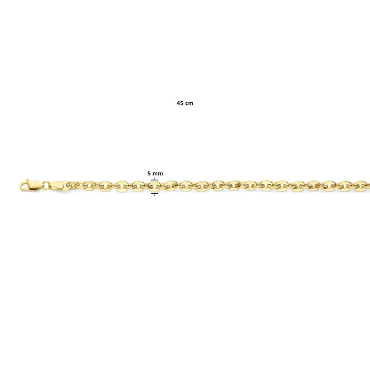 Van der Kooij Collection – Halskette 5 mm 45 cm 14K Gelbgold