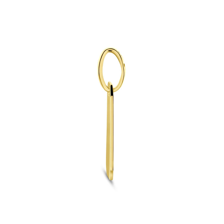 14k geelgouden graveerhanger – rechthoekige dameshanger met tijdloze eenvoud