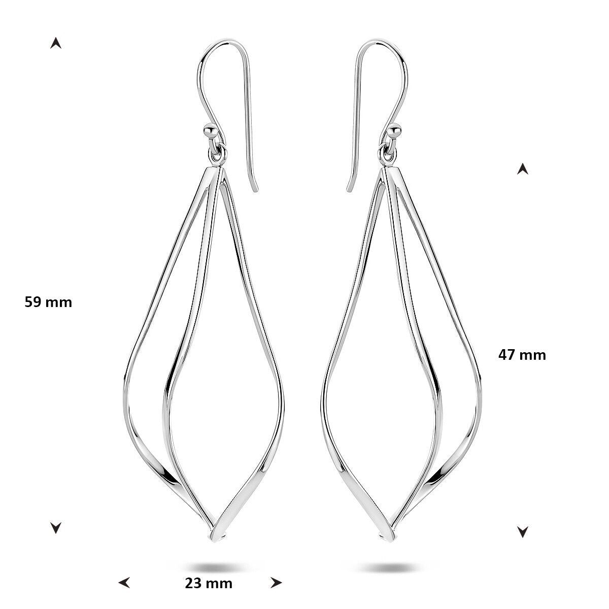 Silberne Ohrhänger – rhodiniertes 925er Silber