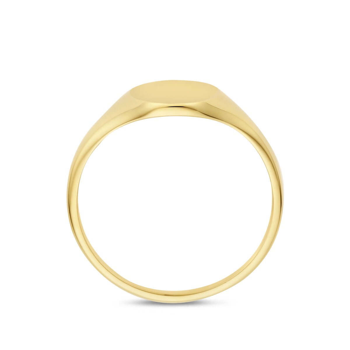 Gravierter Ring 9k Gelbgold oval – Damen Siegelring ohne Stein