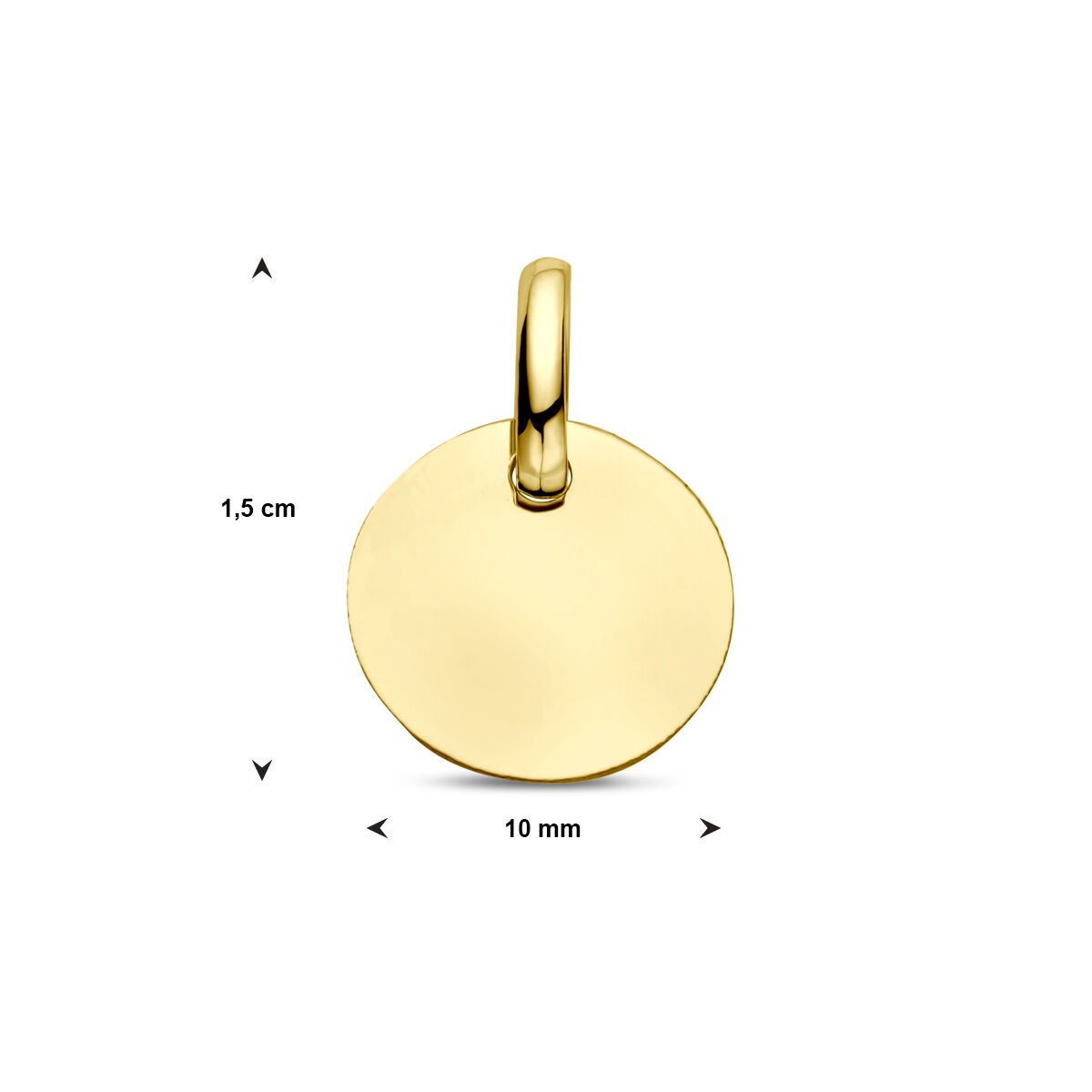 9k Gelbgold runder Gravuranhänger
