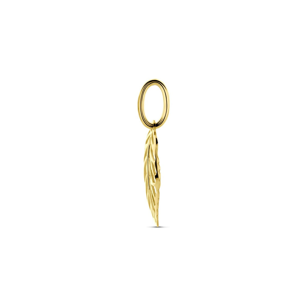 14k Geelgouden hanger in de vorm van een blad – 17 mm