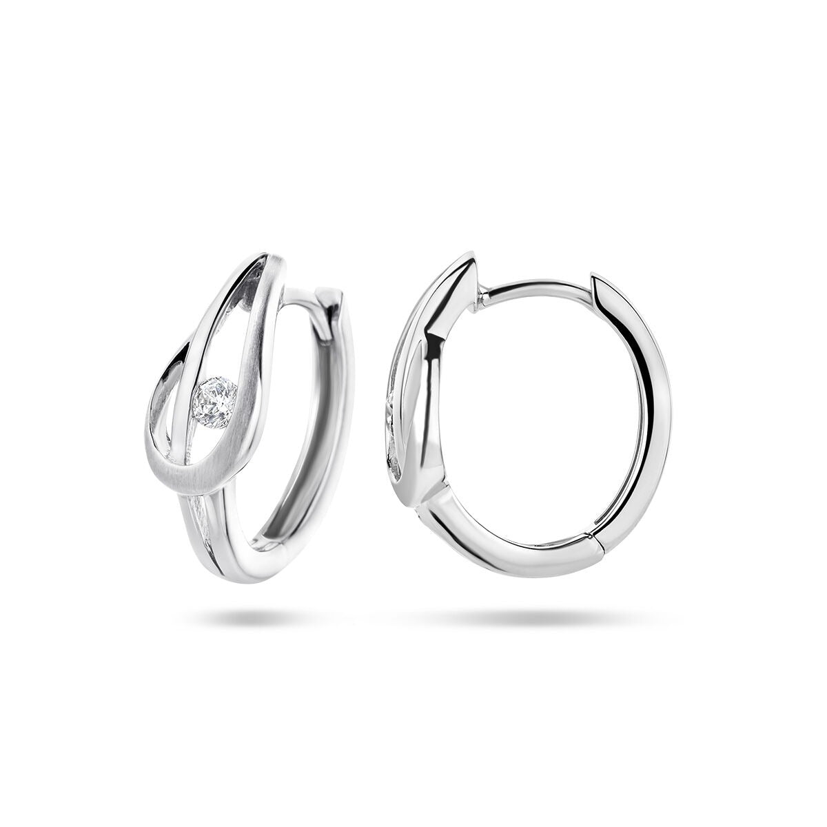 925 Rhodiniertes Silber Ohrhänger mit Zirkonia