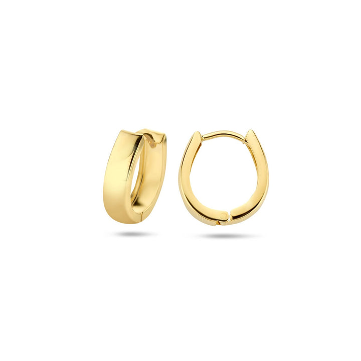 flache Ohrhänger 4,0 mm 14K Gelbgold